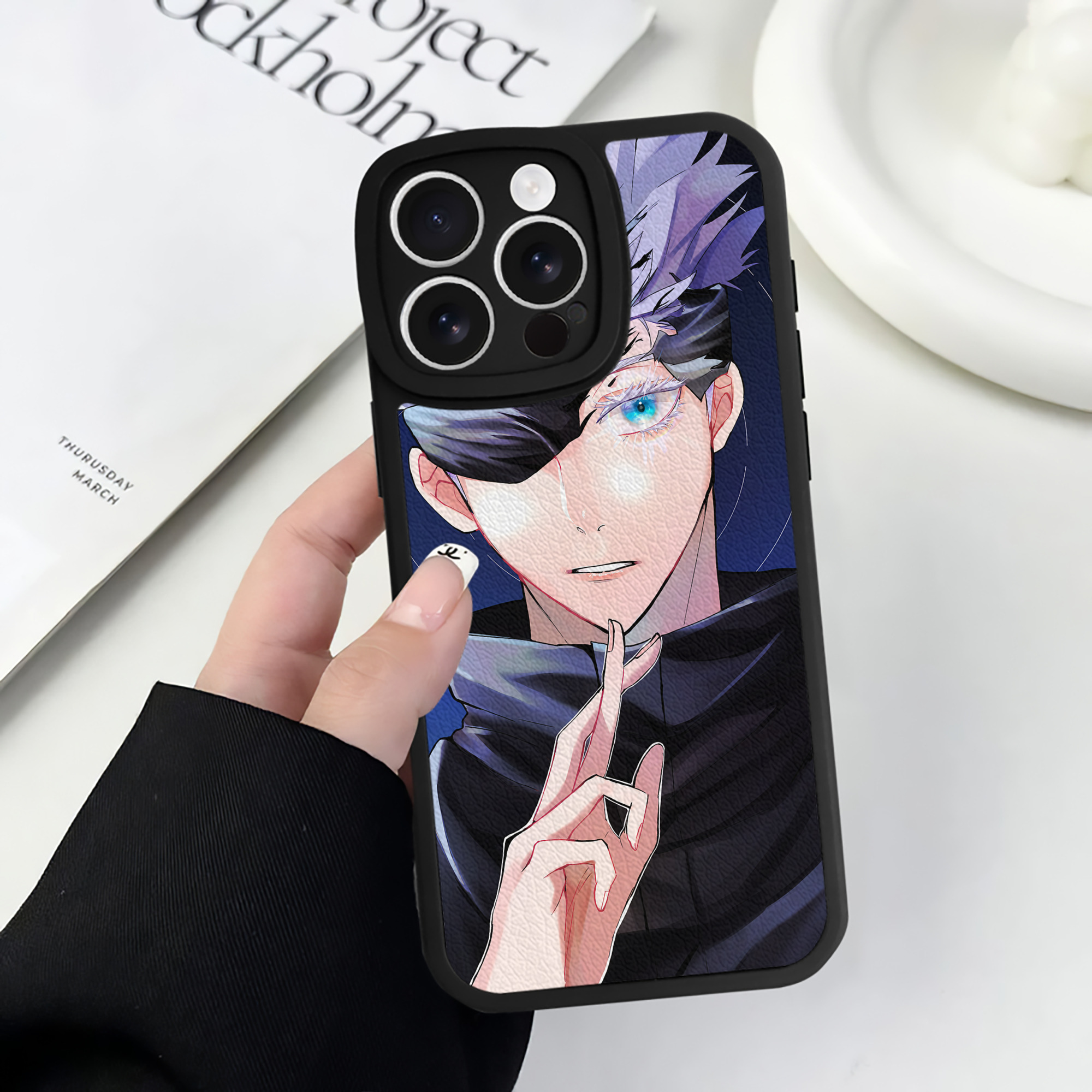 （画像用） 呪術廻戦 Jujutsu Kaisen 【iPhone 16シリーズ対応】シリコンスマホケース（レザー調） 材質：シリコン
